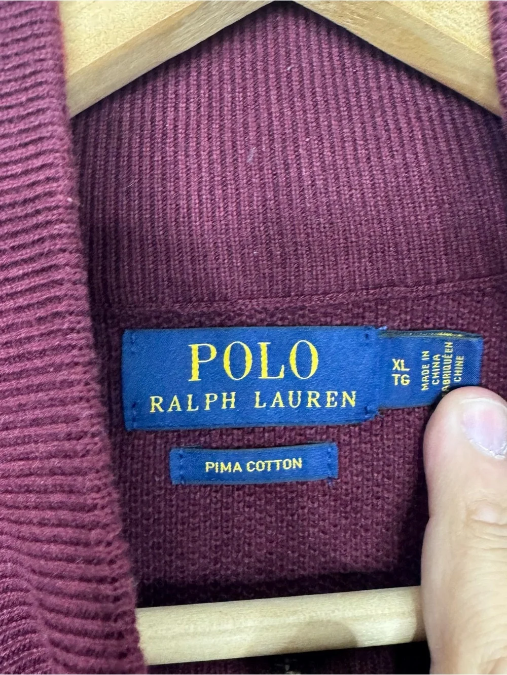 Polo Ralph Lauren Quarter-Zip Sweater Pima Cotton XL